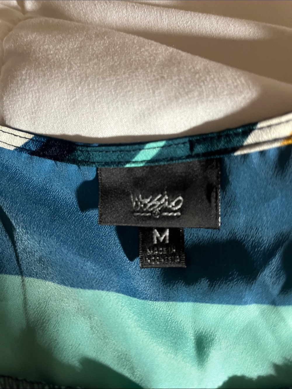 Striped Sleeveless Tank Top in Teal, Navy & Mustard - Picture 4 of 6
